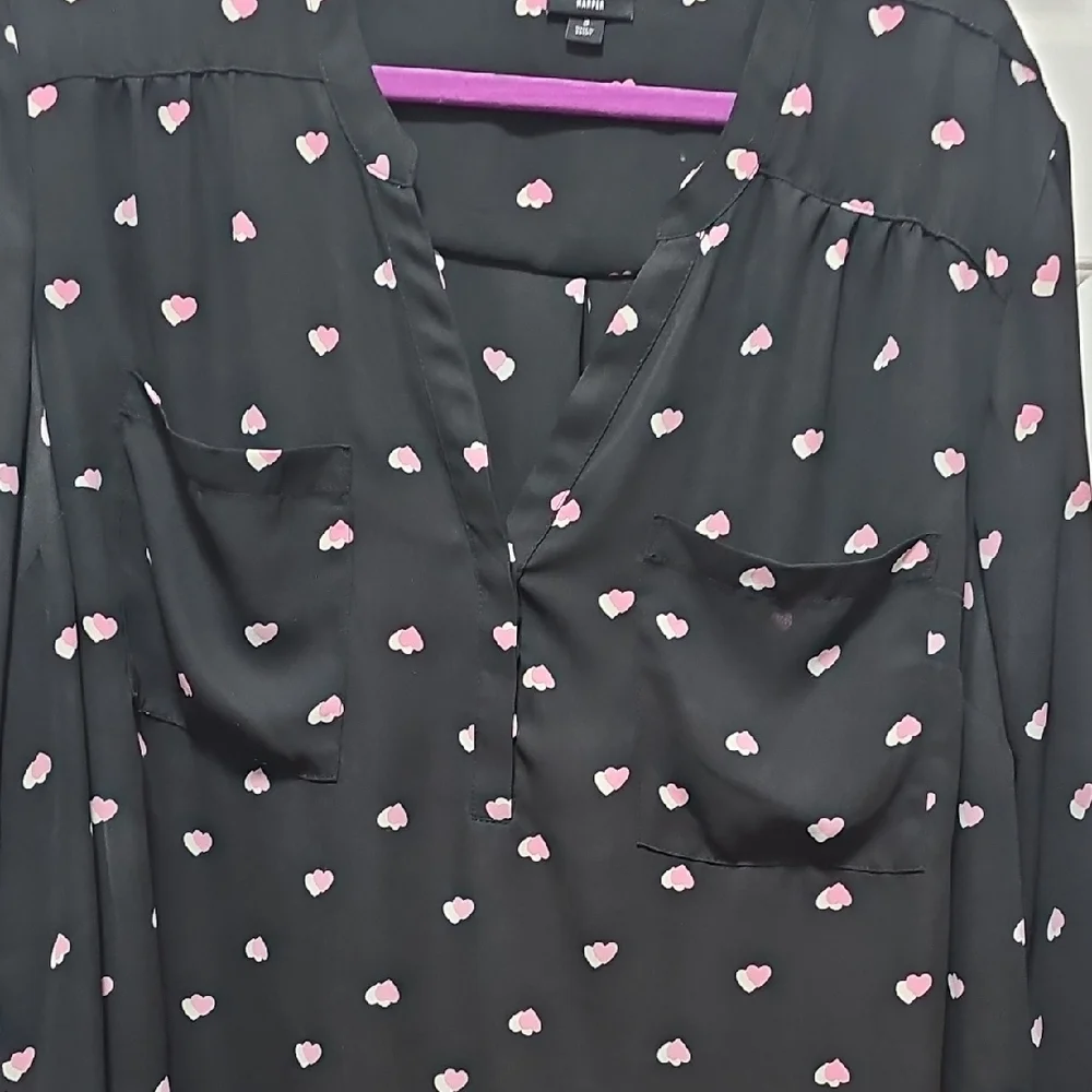 Torrid Black Top with Pink Heart Design - Picture 3 of 4